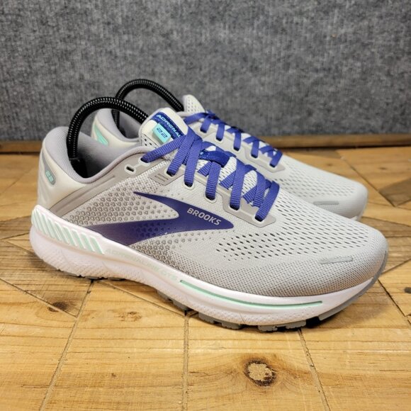 Brooks Adrenaline GTS 22 Shoes Womens Size 9 D Wide Gray Sneakers Running Gym - Picture 1 of 11